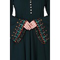 Fashionable Umbrella abaya with embroidery work -Bottle Green
